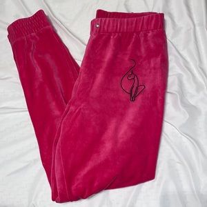 Babyphat hot pink velvet sweats